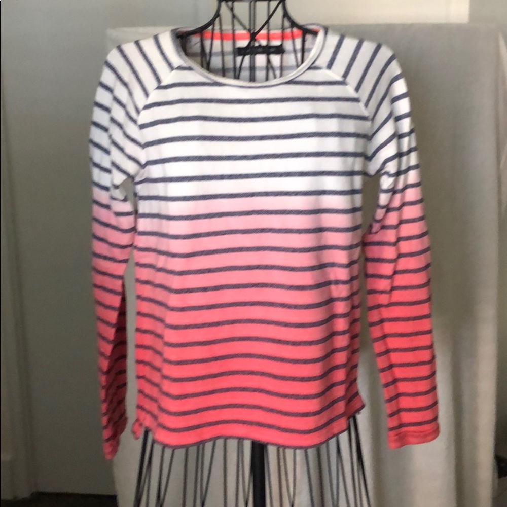 Galeries Lafayette Coral Ombré Stripe Sweatshirt